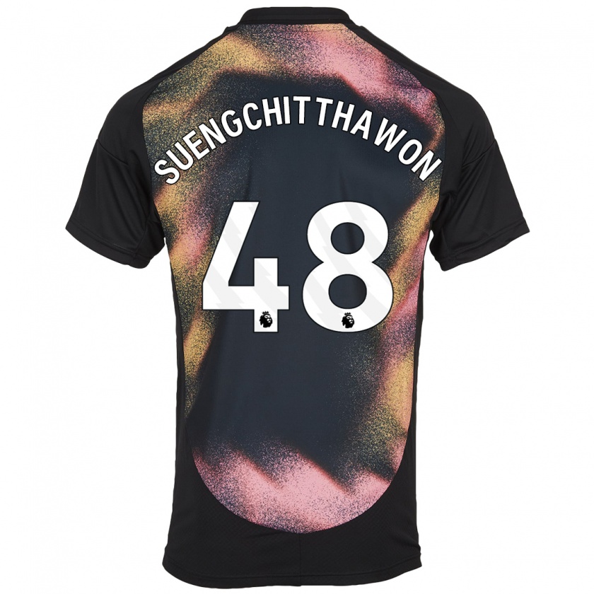 Kandiny Kinder Thanawat Suengchitthawon #48 Schwarz Weiß Auswärtstrikot Trikot 2024/25 T-Shirt