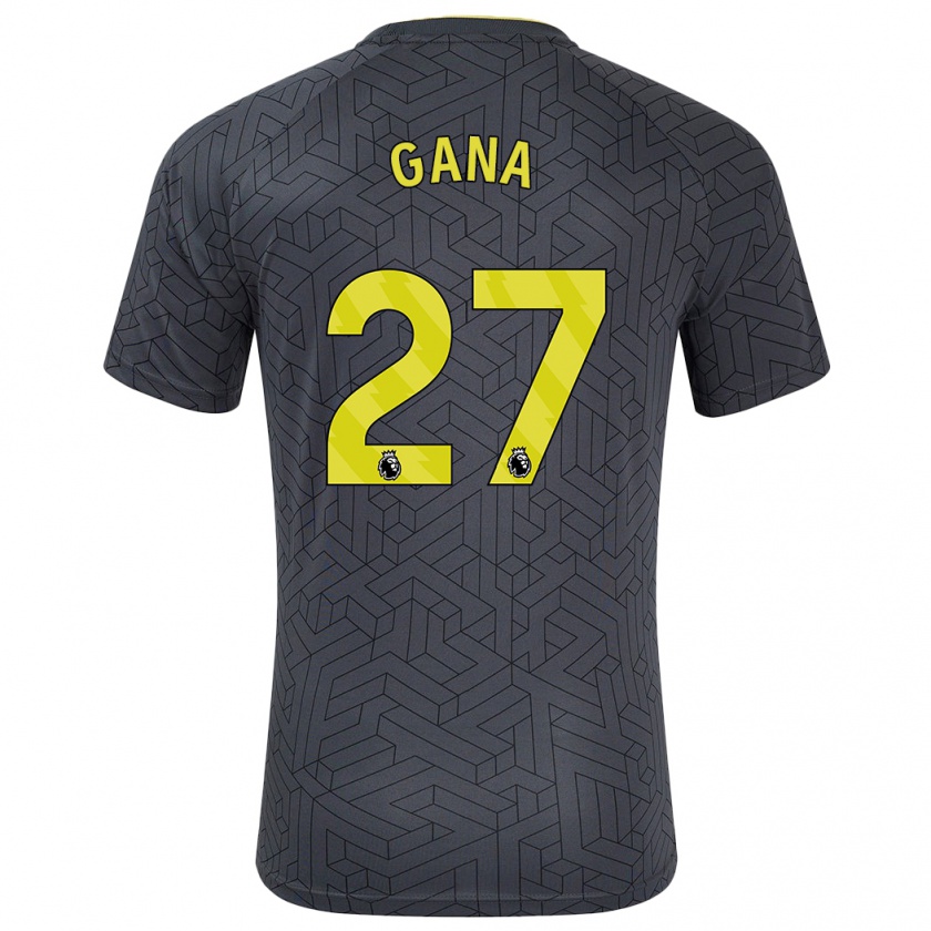 Kandiny Kinder Idrissa Gueye #27 Schwarz Gelb Auswärtstrikot Trikot 2024/25 T-Shirt