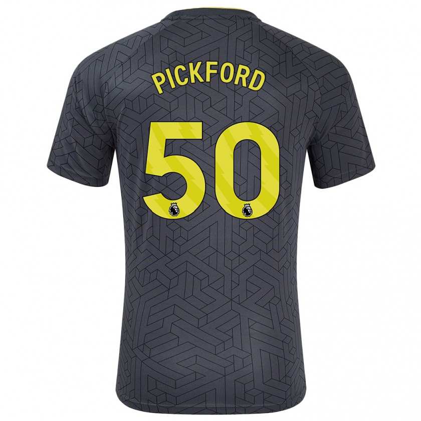 Kandiny Kinder George Pickford #50 Schwarz Gelb Auswärtstrikot Trikot 2024/25 T-Shirt