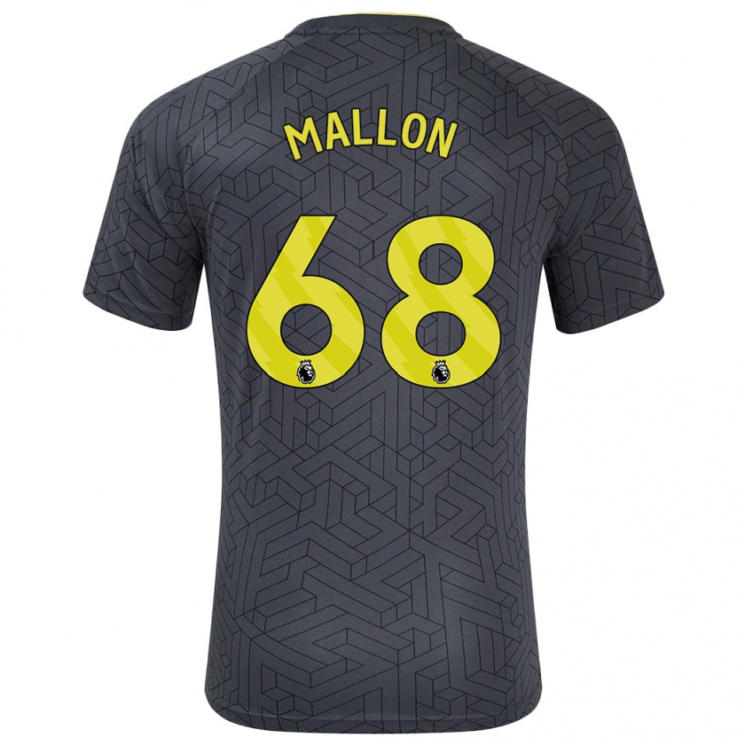 Kandiny Kinder Mathew Mallon #68 Schwarz Gelb Auswärtstrikot Trikot 2024/25 T-Shirt