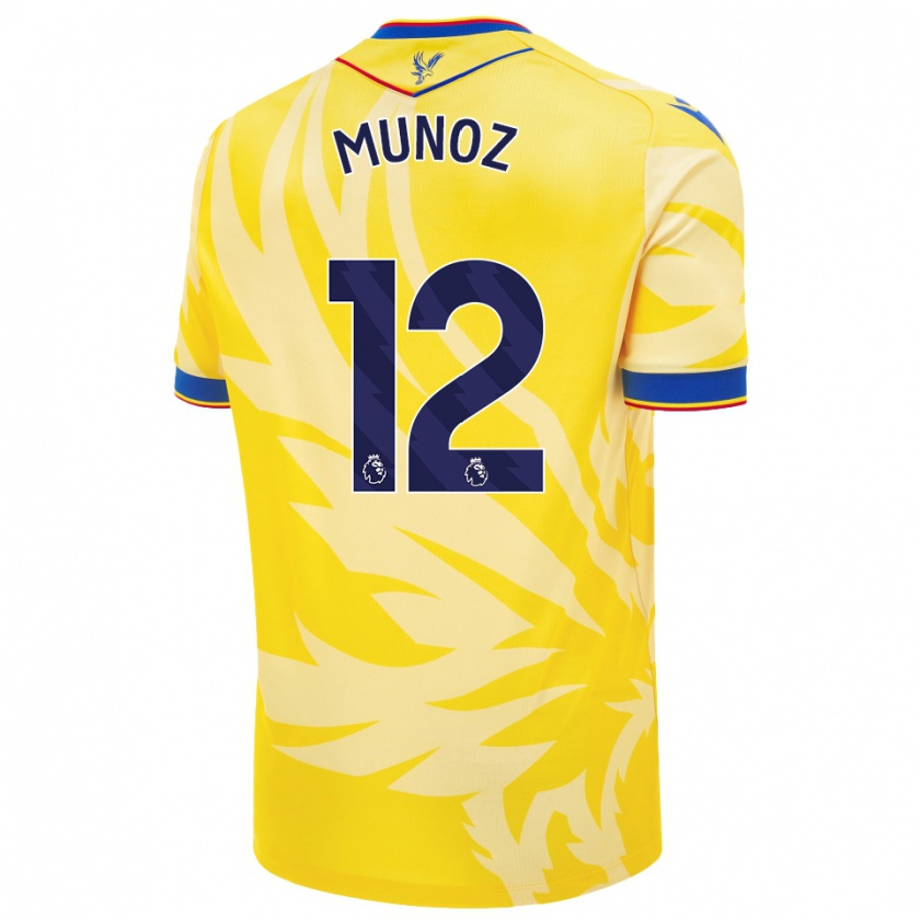 Kandiny Kinder Daniel Muñoz #12 Gelb Auswärtstrikot Trikot 2024/25 T-Shirt