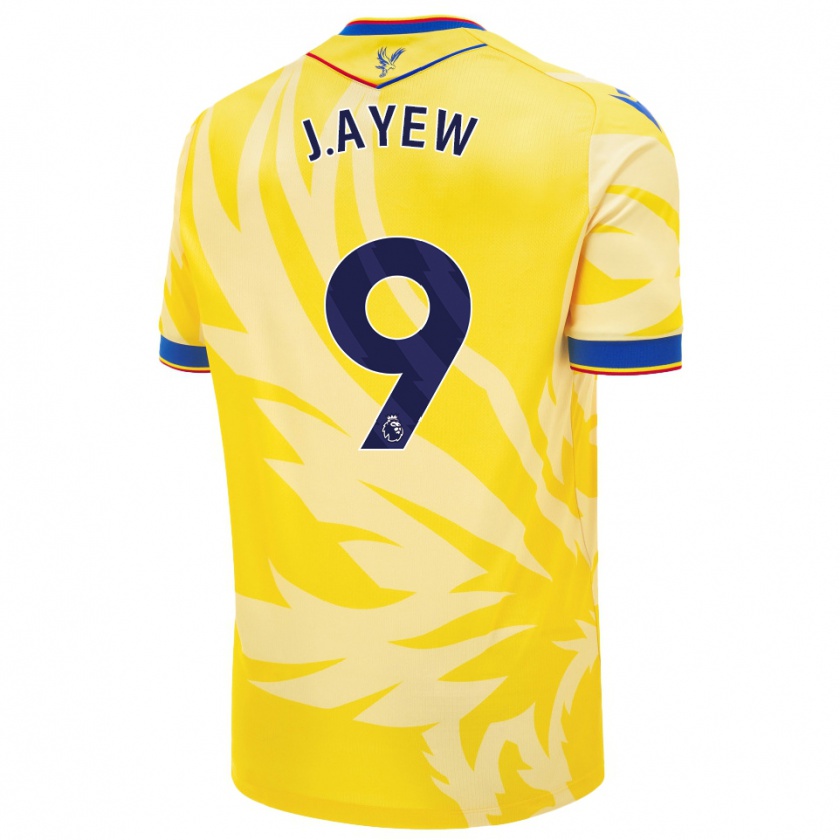 Kandiny Kinder Jordan Ayew #9 Gelb Auswärtstrikot Trikot 2024/25 T-Shirt