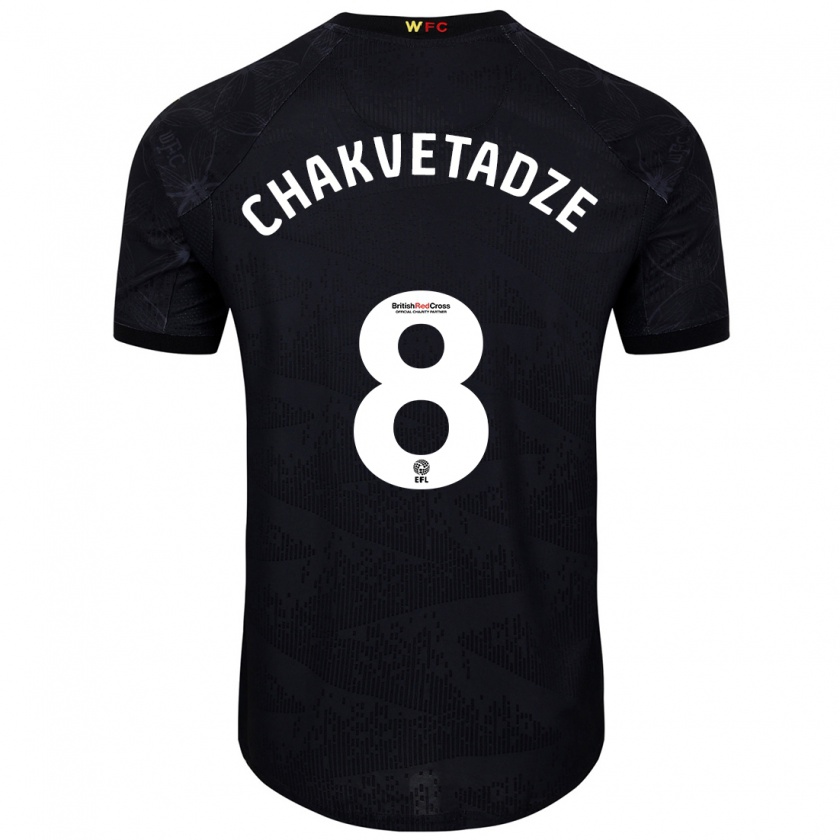 Kandiny Kinder Giorgi Chakvetadze #8 Schwarz Weiß Auswärtstrikot Trikot 2024/25 T-Shirt