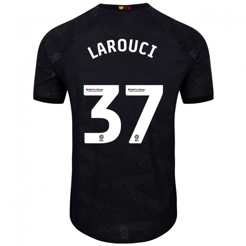 Kandiny Kinder Yasser Larouci #37 Schwarz Weiß Auswärtstrikot Trikot 2024/25 T-Shirt