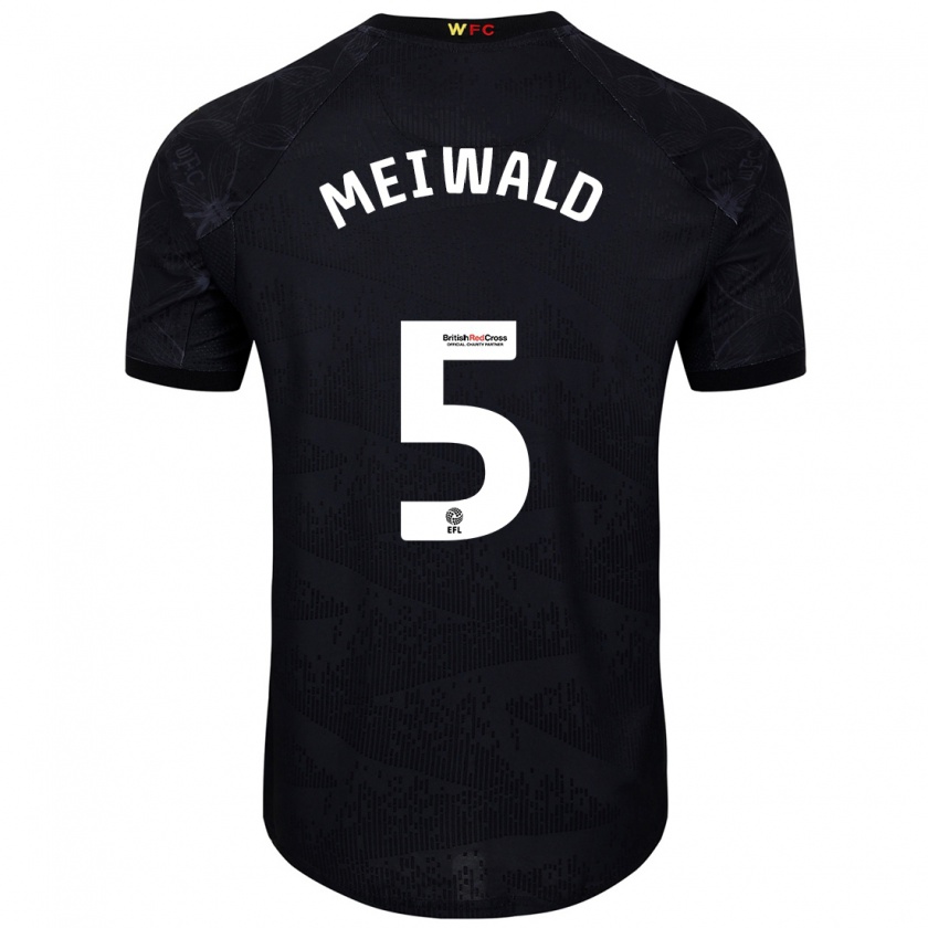 Kandiny Kinder Anne Meiwald #5 Schwarz Weiß Auswärtstrikot Trikot 2024/25 T-Shirt