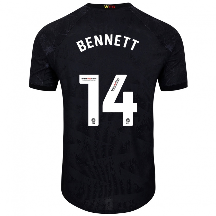 Kandiny Kinder Harley Bennett #14 Schwarz Weiß Auswärtstrikot Trikot 2024/25 T-Shirt