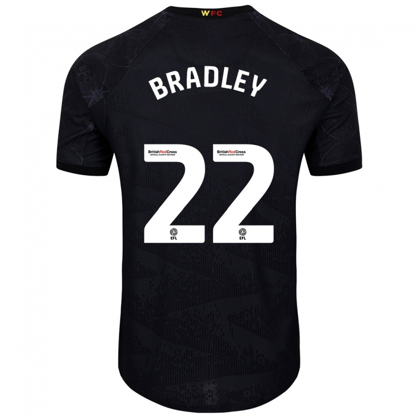 Kandiny Kinder Jade Bradley #22 Schwarz Weiß Auswärtstrikot Trikot 2024/25 T-Shirt