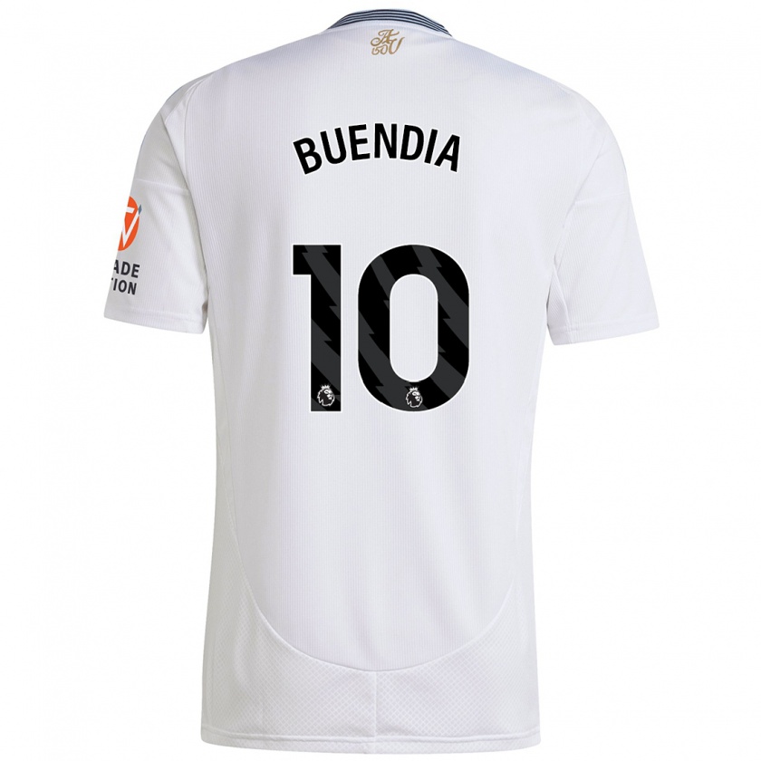 Kandiny Kinder Emiliano Buendía #10 Weiß Auswärtstrikot Trikot 2024/25 T-Shirt