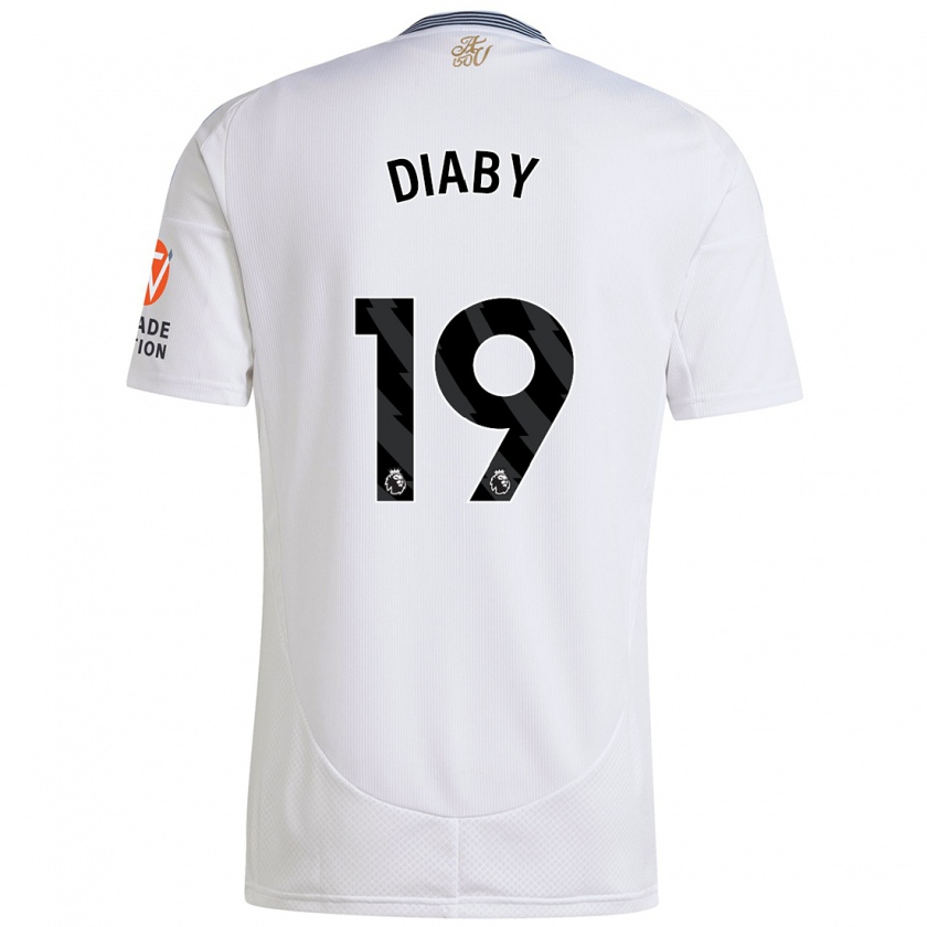 Kandiny Kinder Moussa Diaby #19 Weiß Auswärtstrikot Trikot 2024/25 T-Shirt