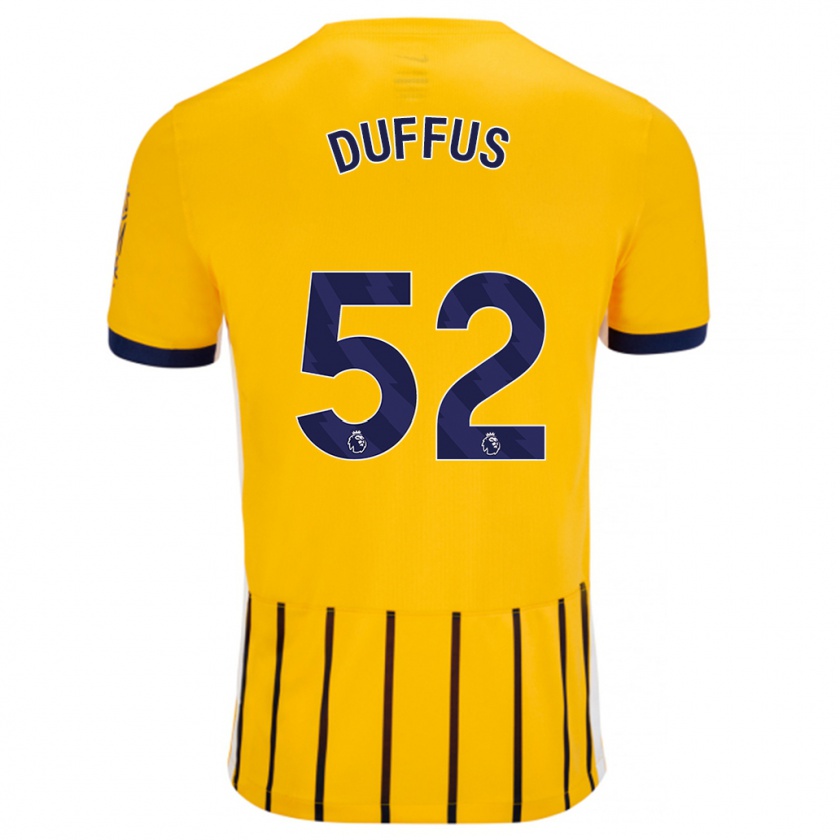 Kandiny Kinder Josh Duffus #52 Gold Blau Nadelstreifen Auswärtstrikot Trikot 2024/25 T-Shirt