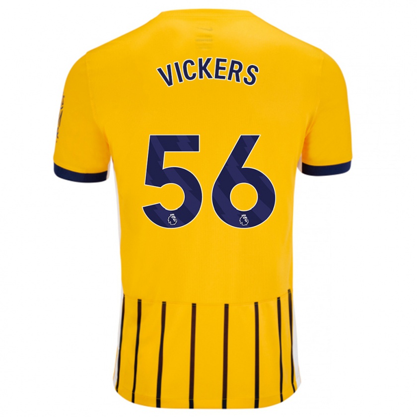 Kandiny Kinder Caylan Vickers #56 Gold Blau Nadelstreifen Auswärtstrikot Trikot 2024/25 T-Shirt