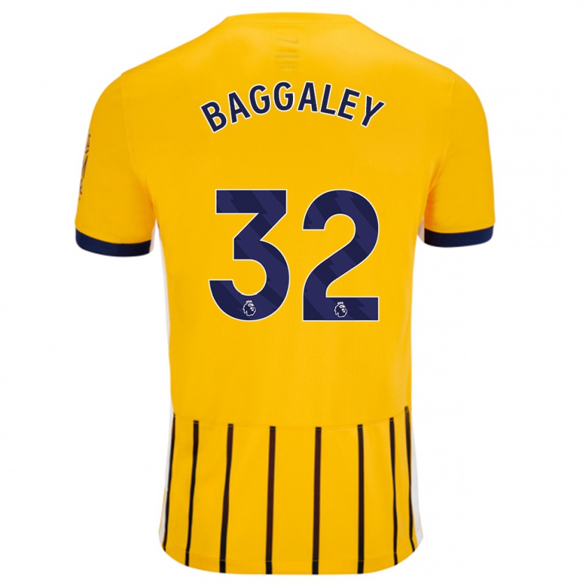 Kandiny Kinder Sophie Baggaley #32 Gold Blau Nadelstreifen Auswärtstrikot Trikot 2024/25 T-Shirt