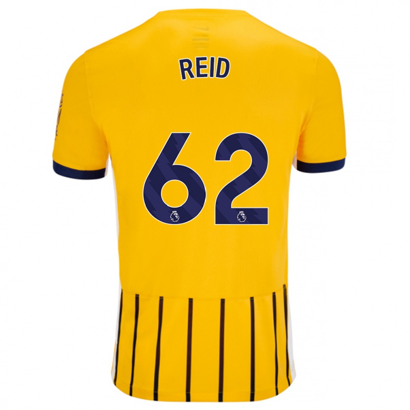 Kandiny Kinder Tommy Reid #62 Gold Blau Nadelstreifen Auswärtstrikot Trikot 2024/25 T-Shirt