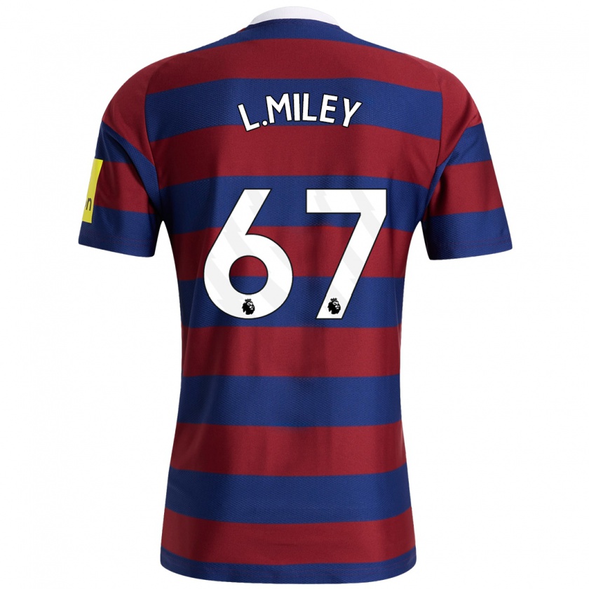 Kandiny Kinder Lewis Miley #67 Burgunderrot Marineblau Auswärtstrikot Trikot 2024/25 T-Shirt