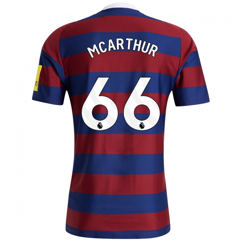 Kandiny Kinder Charlie Mcarthur #66 Burgunderrot Marineblau Auswärtstrikot Trikot 2024/25 T-Shirt