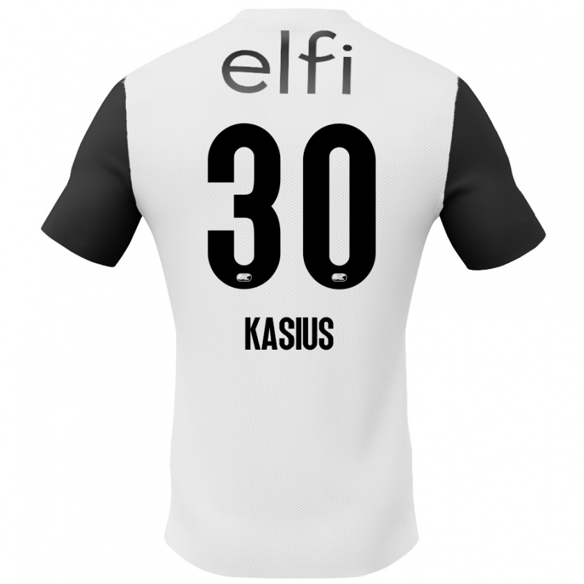 Kandiny Kinder Denso Kasius #30 Weiß Schwarz Auswärtstrikot Trikot 2024/25 T-Shirt