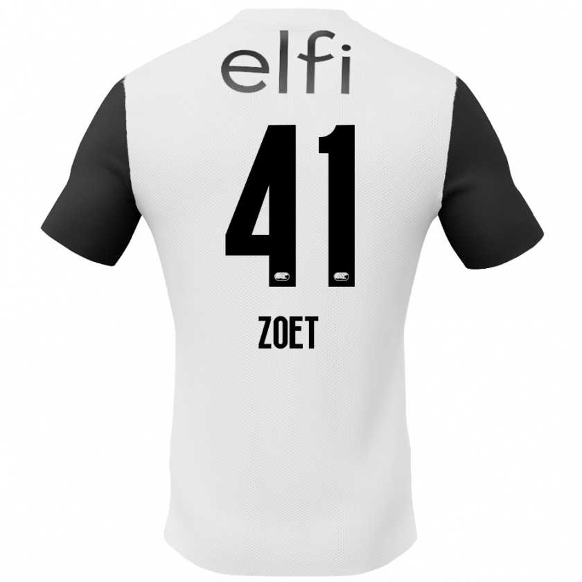 Kandiny Kinder Jeroen Zoet #41 Weiß Schwarz Auswärtstrikot Trikot 2024/25 T-Shirt