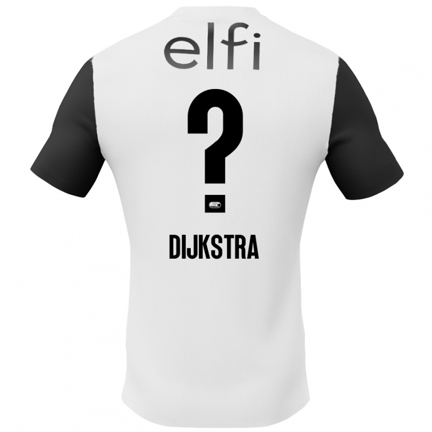 Kandiny Kinder Elijah Dijkstra #0 Weiß Schwarz Auswärtstrikot Trikot 2024/25 T-Shirt