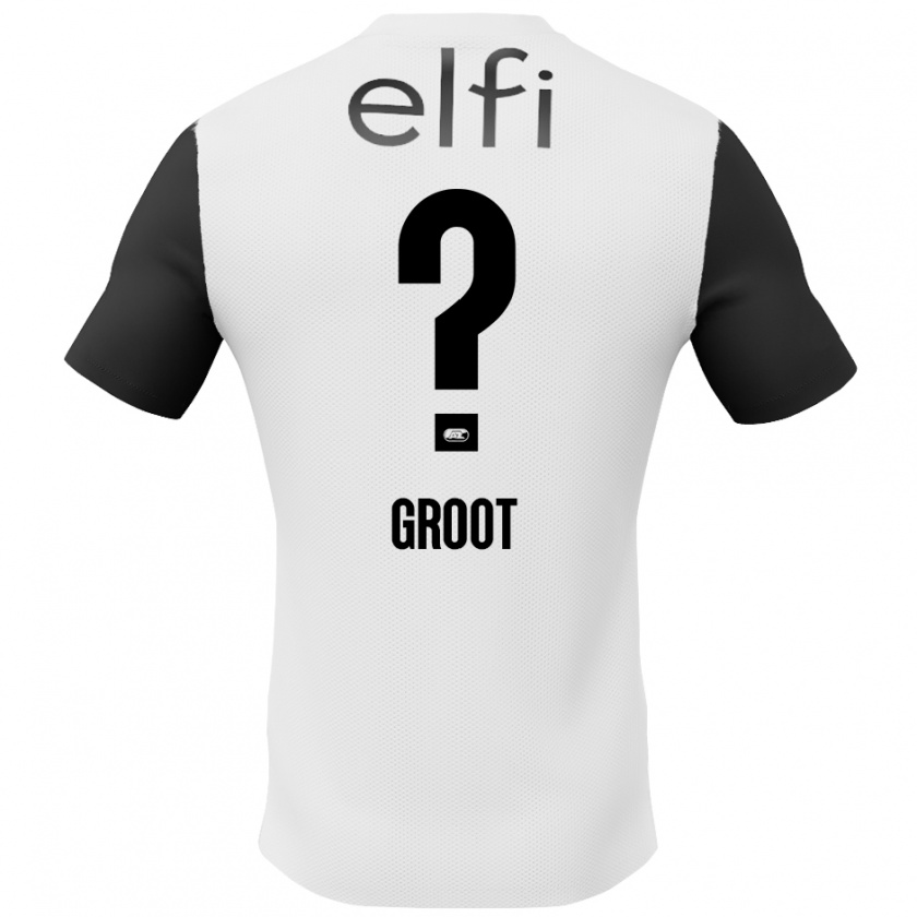 Kandiny Kinder Gijs Groot #0 Weiß Schwarz Auswärtstrikot Trikot 2024/25 T-Shirt