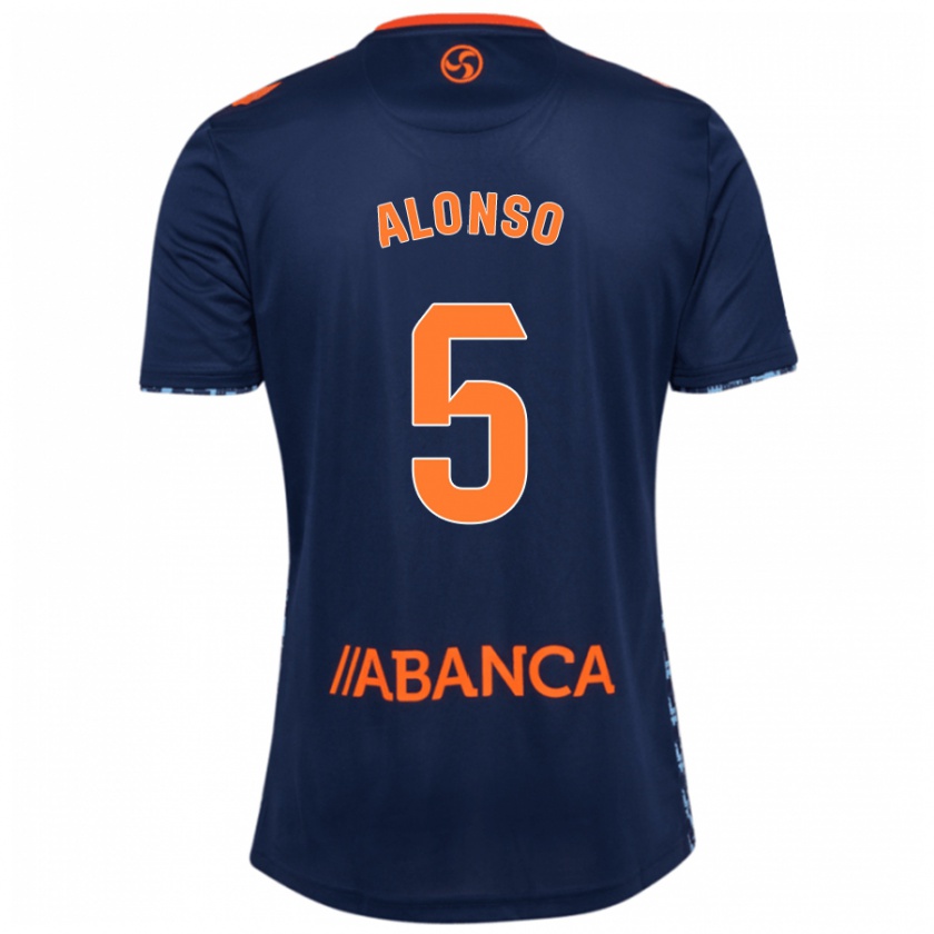 Kandiny Kinder Gael Alonso #5 Marineblau Auswärtstrikot Trikot 2024/25 T-Shirt