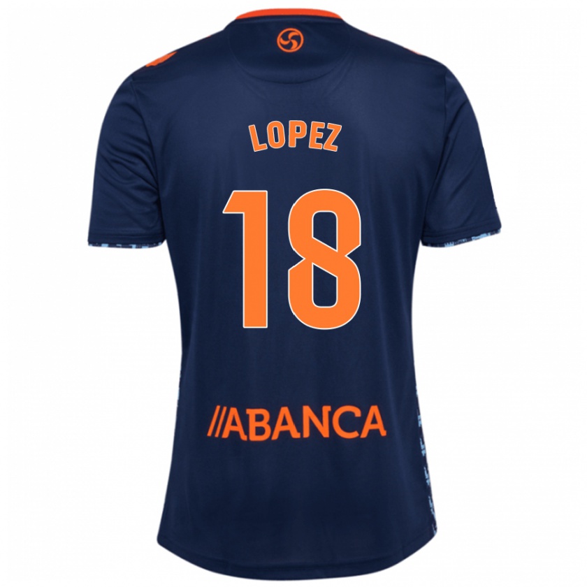 Kandiny Kinder Joel López #18 Marineblau Auswärtstrikot Trikot 2024/25 T-Shirt