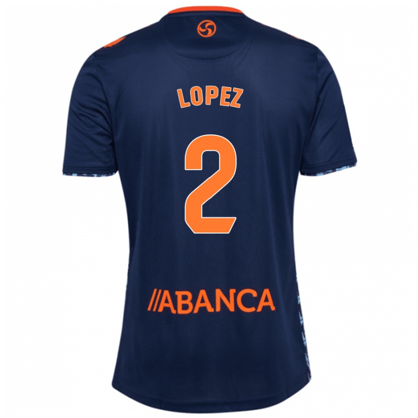 Kandiny Kinder Iván López #2 Marineblau Auswärtstrikot Trikot 2024/25 T-Shirt