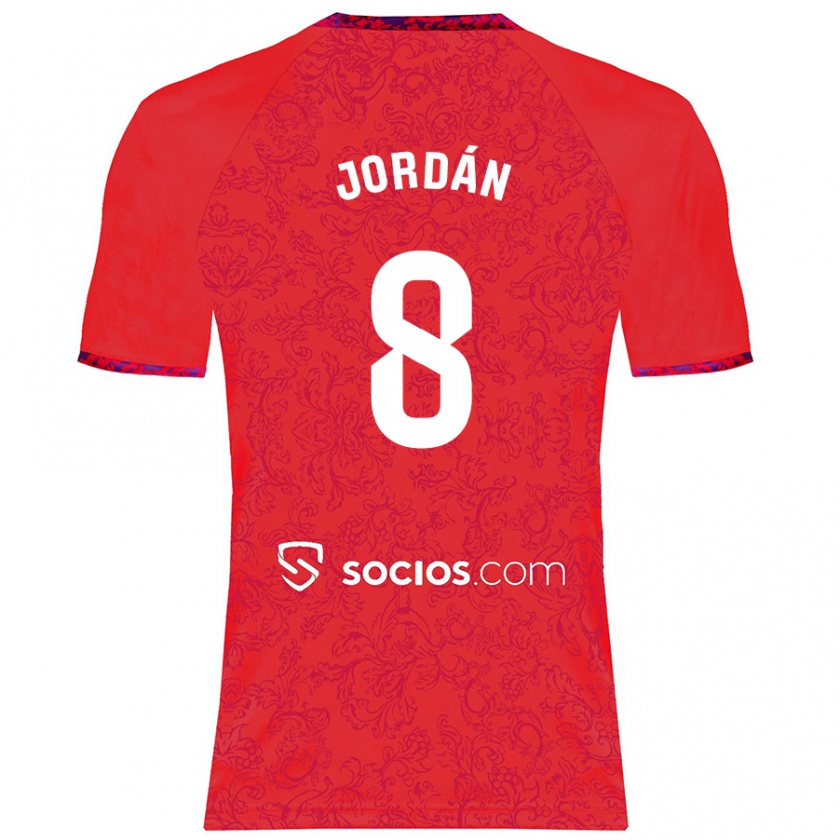 Kandiny Kinder Joan Jordán #8 Rot Auswärtstrikot Trikot 2024/25 T-Shirt