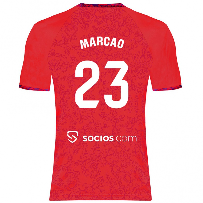 Kandiny Kinder Marcão #23 Rot Auswärtstrikot Trikot 2024/25 T-Shirt