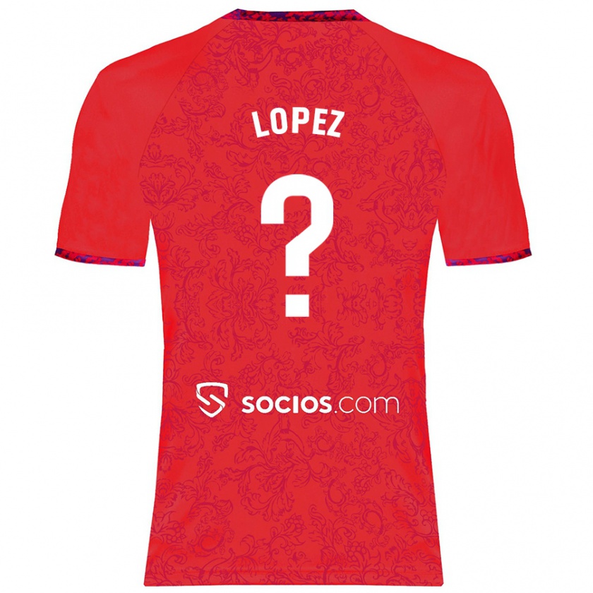 Kandiny Kinder David López #0 Rot Auswärtstrikot Trikot 2024/25 T-Shirt