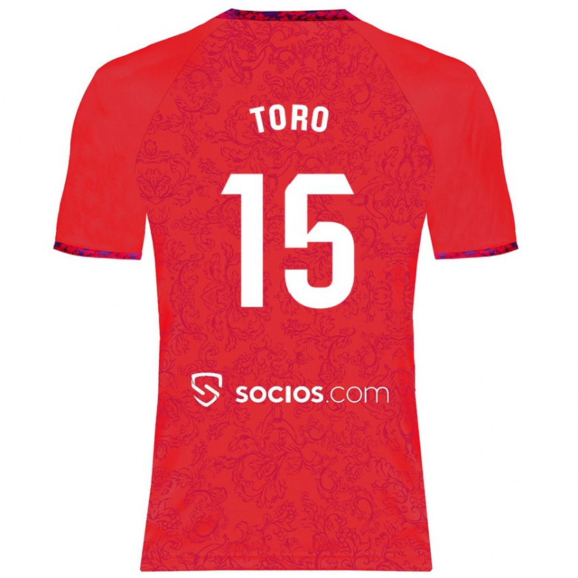 Kandiny Kinder Juanan Toro #15 Rot Auswärtstrikot Trikot 2024/25 T-Shirt