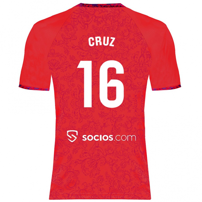 Kandiny Kinder Jesús Cruz #16 Rot Auswärtstrikot Trikot 2024/25 T-Shirt