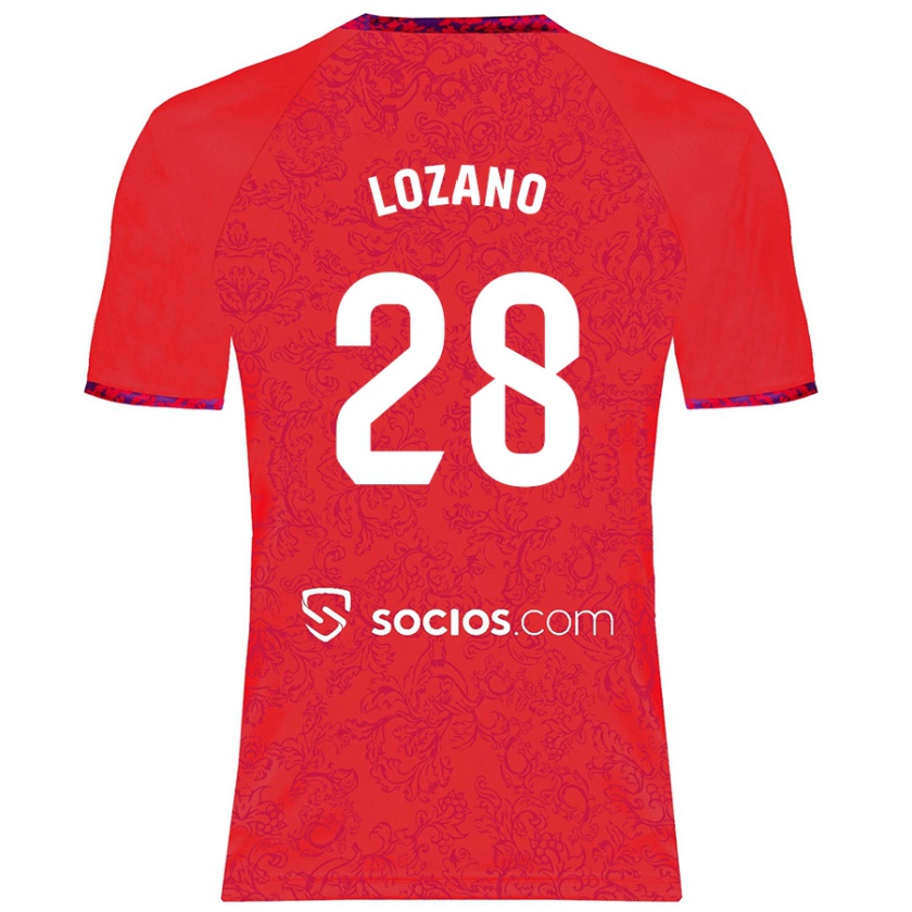 Kandiny Kinder Elena Lozano #28 Rot Auswärtstrikot Trikot 2024/25 T-Shirt