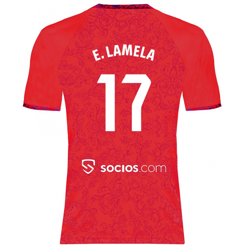 Kandiny Kinder Erik Lamela #17 Rot Auswärtstrikot Trikot 2024/25 T-Shirt