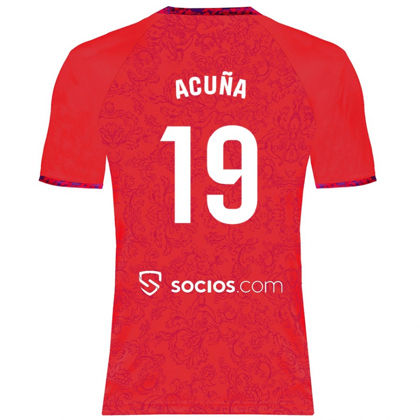 Kandiny Kinder Marcos Acuña #19 Rot Auswärtstrikot Trikot 2024/25 T-Shirt