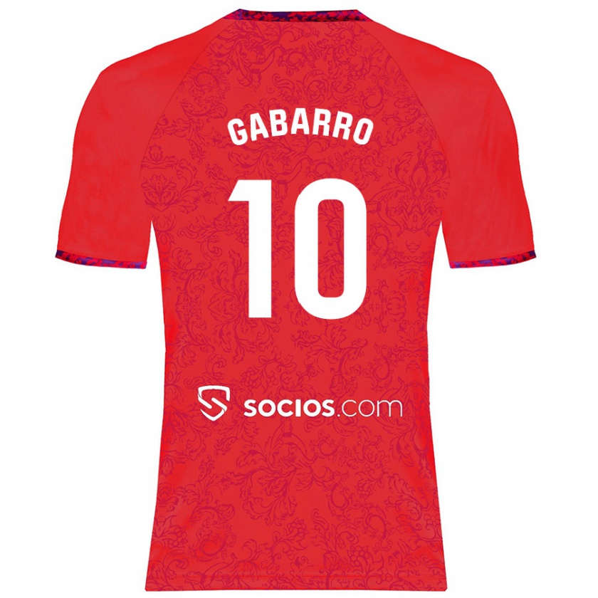 Kandiny Kinder María Inmaculada Gabarro Romero #10 Rot Auswärtstrikot Trikot 2024/25 T-Shirt