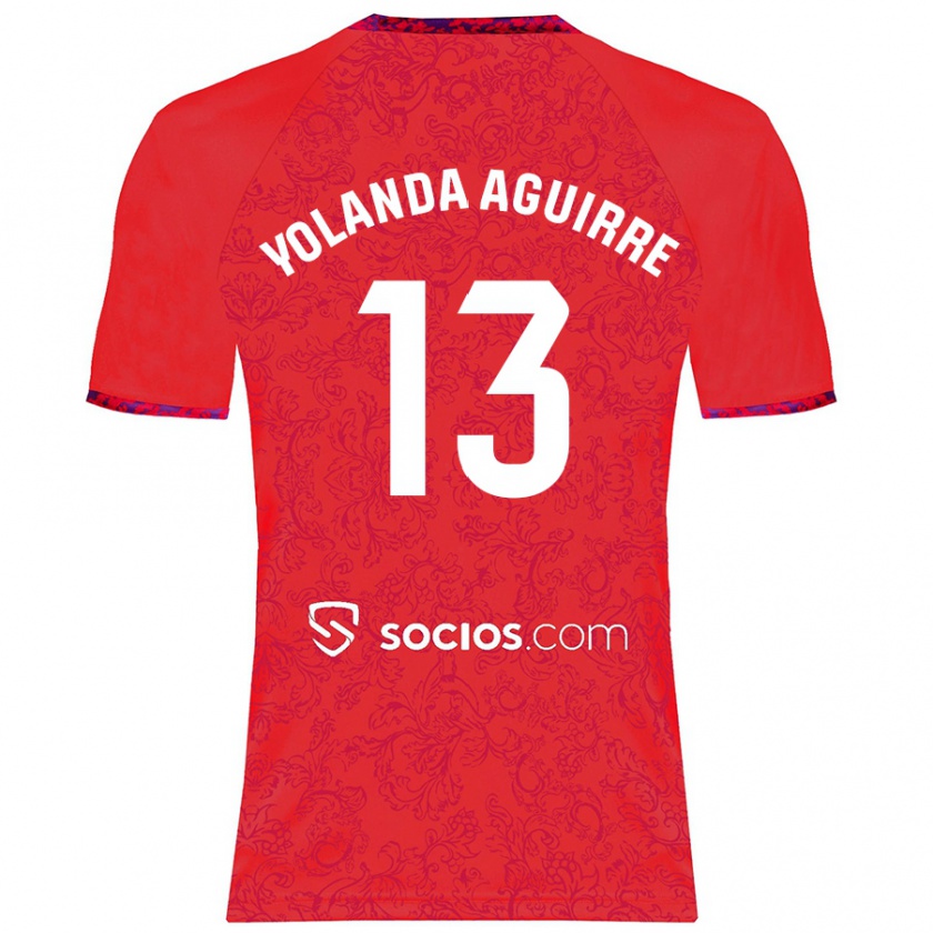 Kandiny Kinder Yolanda Aguirre Gutiérrez #13 Rot Auswärtstrikot Trikot 2024/25 T-Shirt