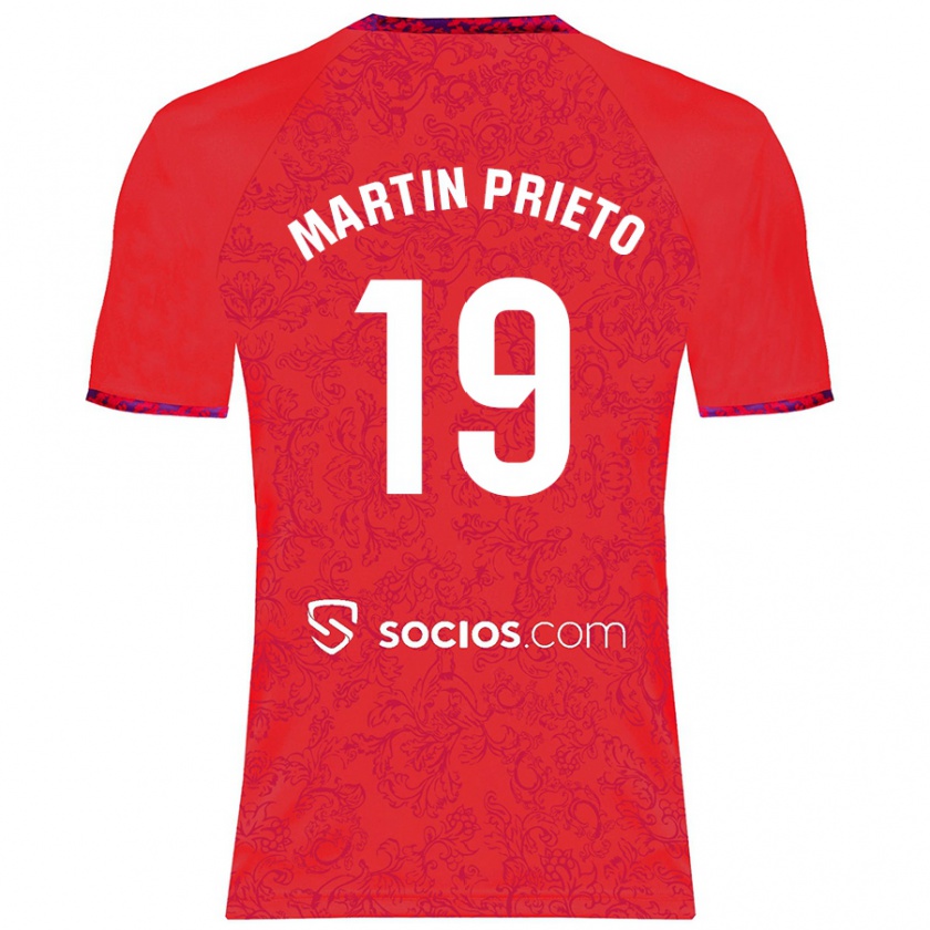 Kandiny Kinder Cristina Martín-Prieto Gutiérrez #19 Rot Auswärtstrikot Trikot 2024/25 T-Shirt