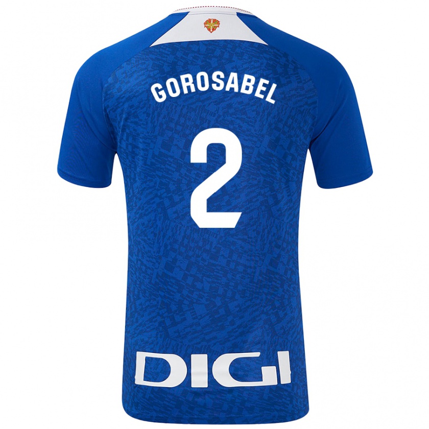 Kandiny Kinder Andoni Gorosabel #2 Königsblau Auswärtstrikot Trikot 2024/25 T-Shirt