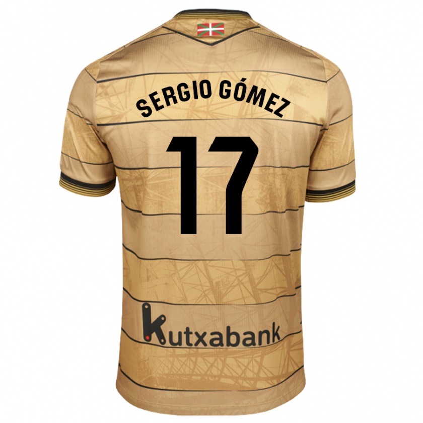 Kandiny Kinder Sergio Gómez #17 Braun Auswärtstrikot Trikot 2024/25 T-Shirt