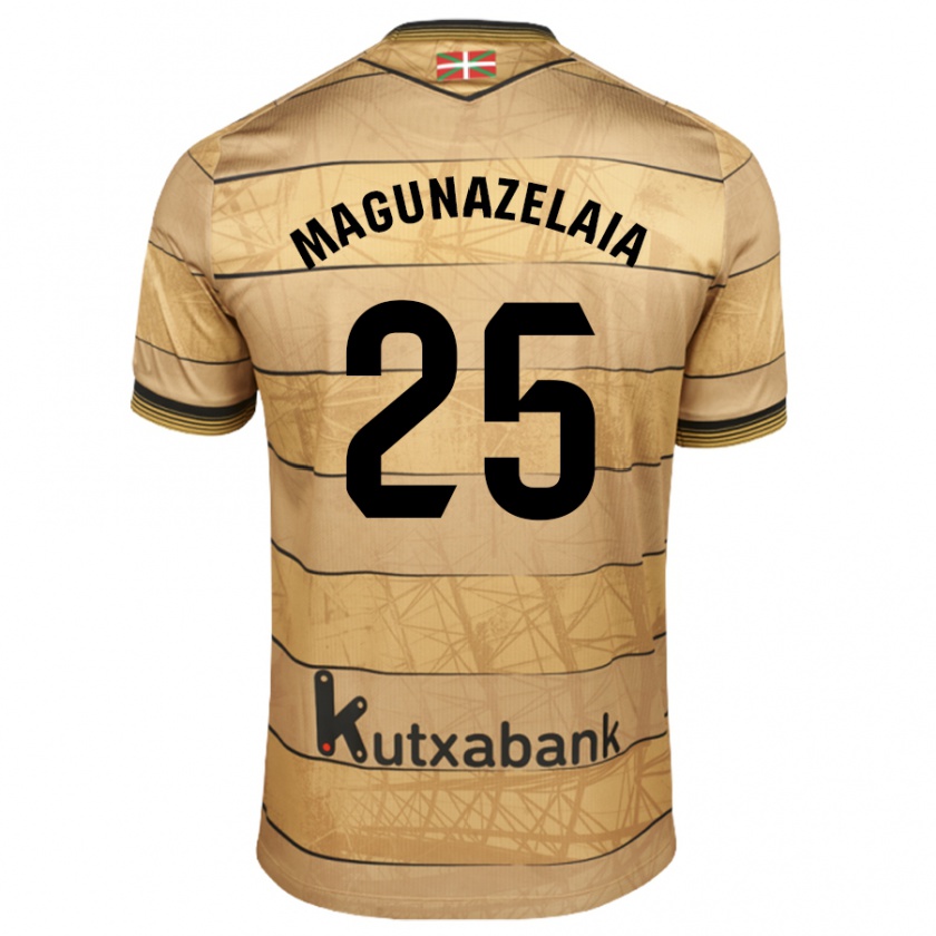 Kandiny Kinder Jon Magunazelaia #25 Braun Auswärtstrikot Trikot 2024/25 T-Shirt