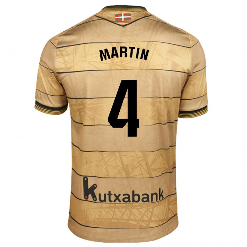 Kandiny Kinder Jon Martín #4 Braun Auswärtstrikot Trikot 2024/25 T-Shirt