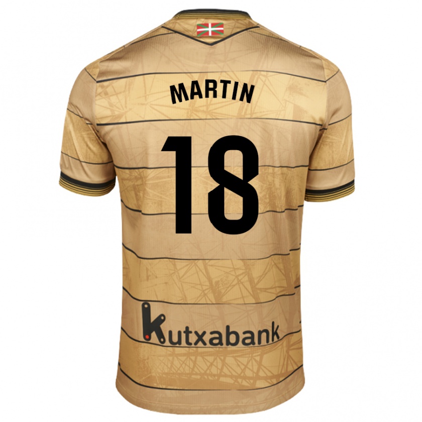 Kandiny Kinder Hugo Martín #18 Braun Auswärtstrikot Trikot 2024/25 T-Shirt