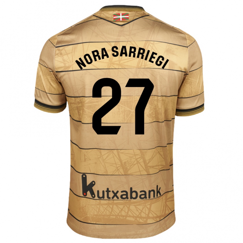 Kandiny Kinder Nora Sarriegi Galdos #27 Braun Auswärtstrikot Trikot 2024/25 T-Shirt