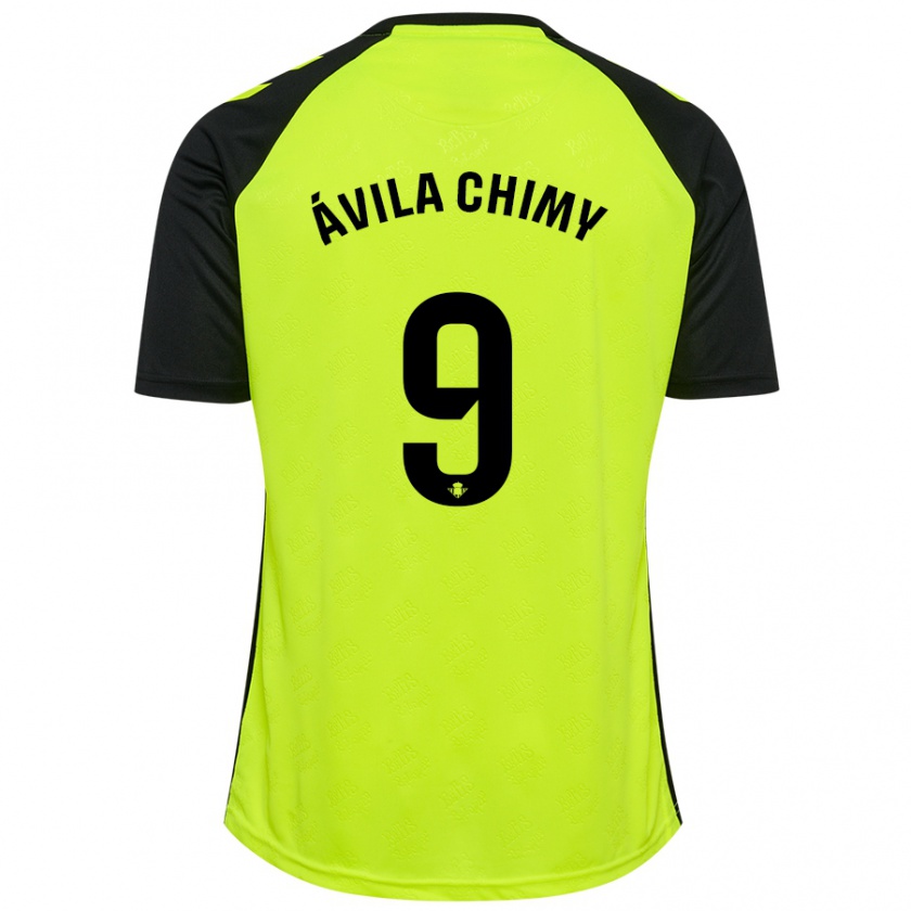 Kandiny Kinder Chimy Ávila #9 Fluoreszierendes Gelb Schwarz Auswärtstrikot Trikot 2024/25 T-Shirt