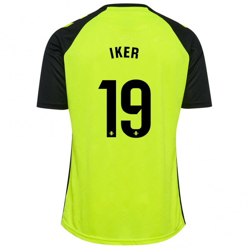 Kandiny Kinder Iker Losada #19 Fluoreszierendes Gelb Schwarz Auswärtstrikot Trikot 2024/25 T-Shirt