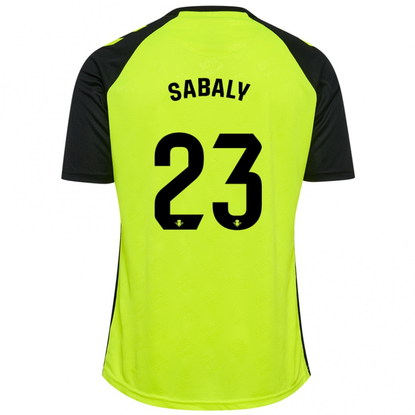 Kandiny Kinder Youssouf Sabaly #23 Fluoreszierendes Gelb Schwarz Auswärtstrikot Trikot 2024/25 T-Shirt