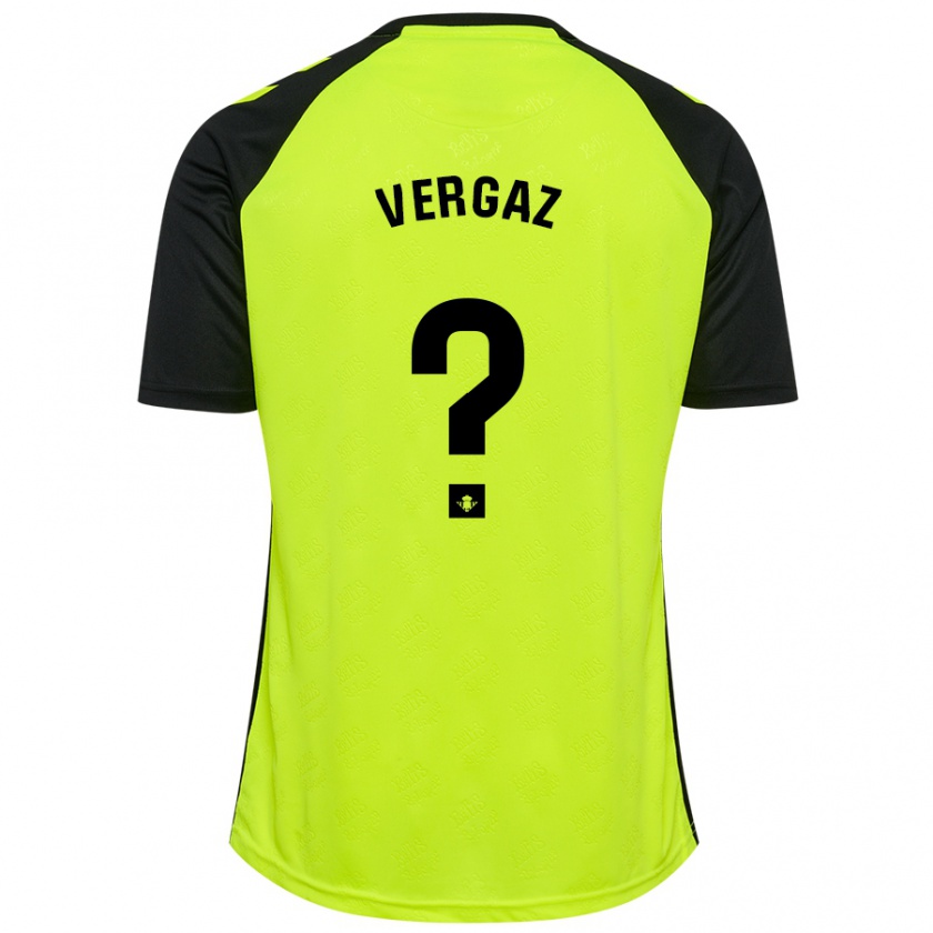 Kandiny Kinder Alejandro Vergaz #0 Fluoreszierendes Gelb Schwarz Auswärtstrikot Trikot 2024/25 T-Shirt