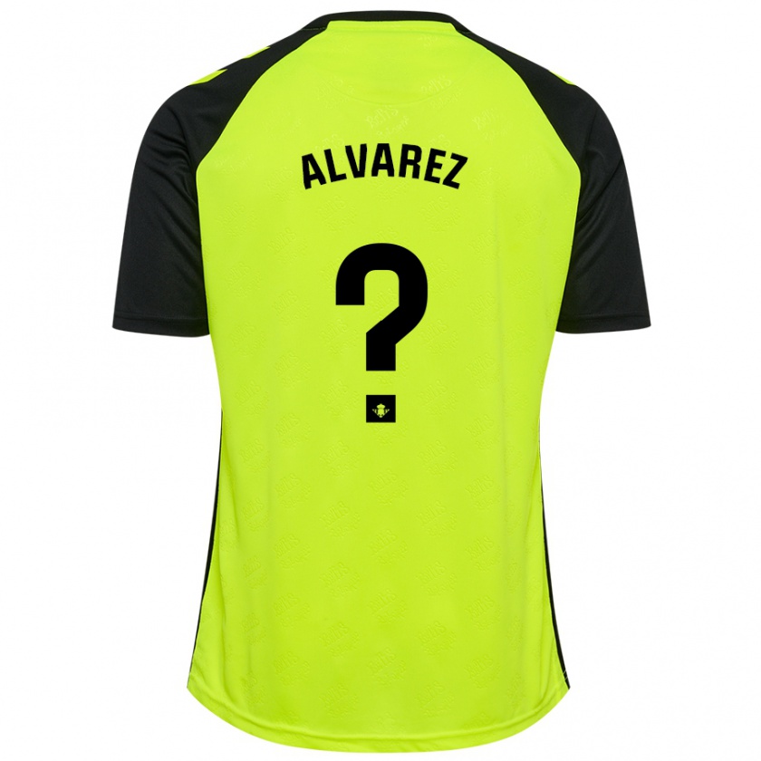 Kandiny Kinder Marco Álvarez #0 Fluoreszierendes Gelb Schwarz Auswärtstrikot Trikot 2024/25 T-Shirt