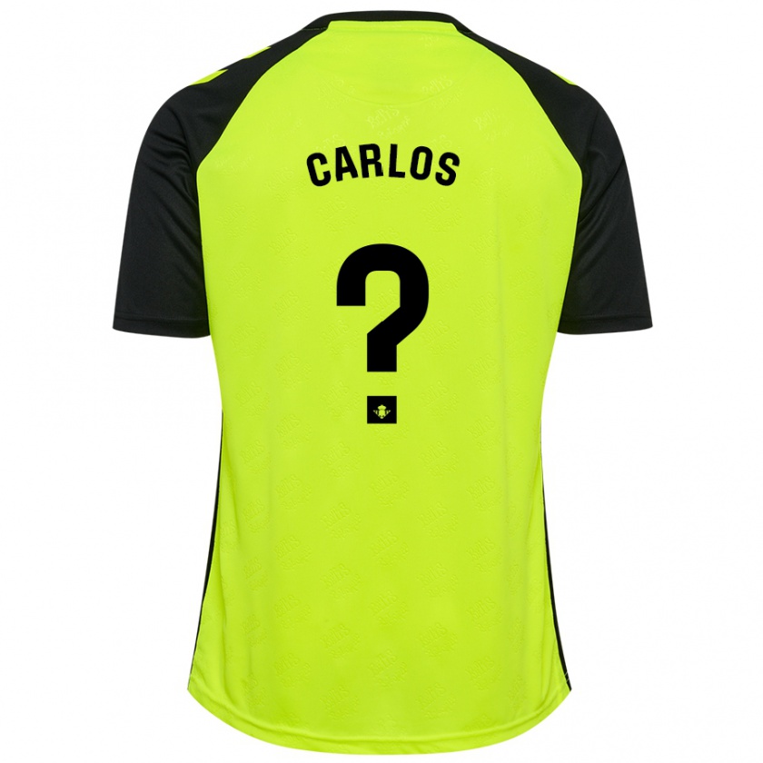 Kandiny Kinder Juan Carlos Navarro #0 Fluoreszierendes Gelb Schwarz Auswärtstrikot Trikot 2024/25 T-Shirt