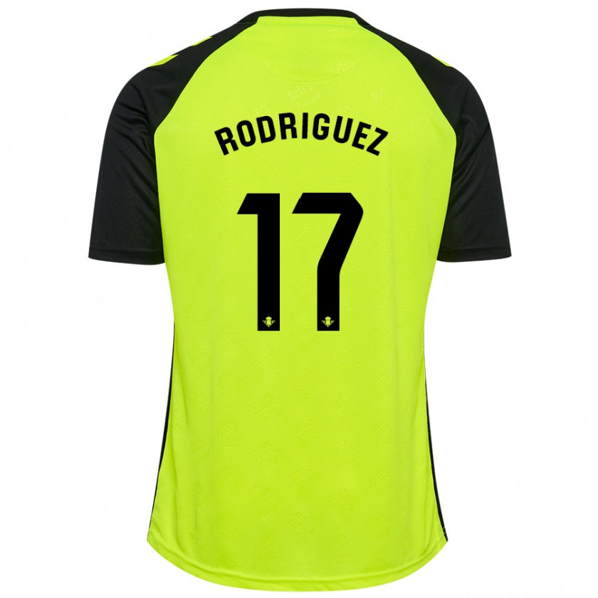 Kandiny Kinder Jesús Rodriguez #17 Fluoreszierendes Gelb Schwarz Auswärtstrikot Trikot 2024/25 T-Shirt